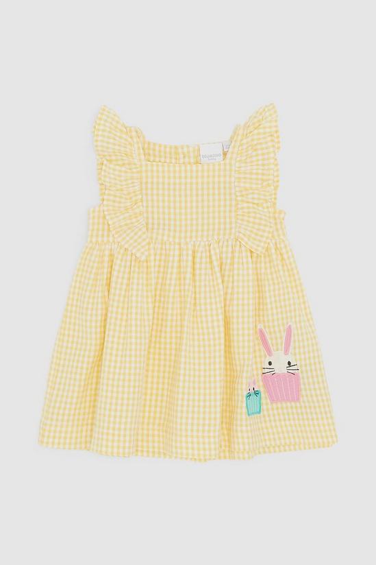 Blue Zoo Baby Girls Yellow Checked Cotton Dress 1