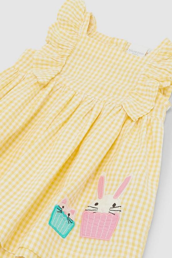 Blue Zoo Baby Girls Yellow Checked Cotton Dress 3