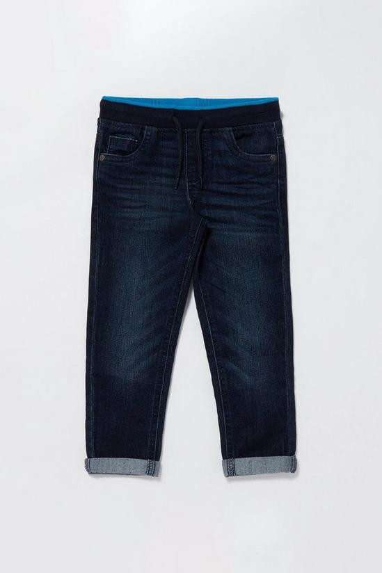 Blue Zoo Boys Ribbed Waist Mid Wash Jeans 1