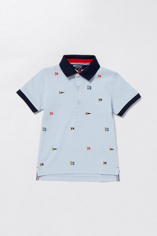 Blue Zoo Boys Flag Short Sleeve Polo Shirt 1