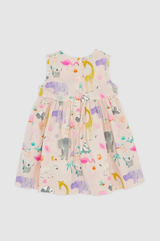 Blue Zoo Babies Pink Safari Print Cotton Dress 2