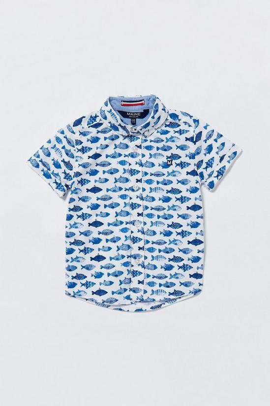 Blue Zoo Boys Fish Print Shirt 1