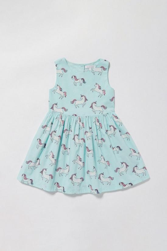 Blue Zoo Girls Unicorn Print Woven Dress 1