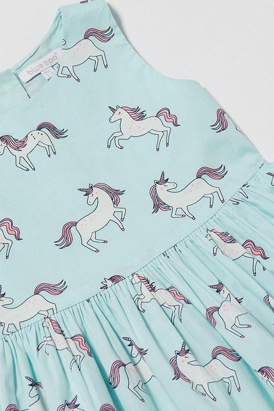 Blue Zoo Girls Unicorn Print Woven Dress 3