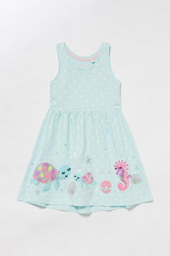 Blue Zoo Girls Spotted Sequinned Sea Dress 1