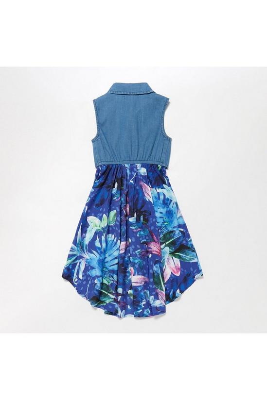 Blue Zoo Girls Blue Floral Print Mock Dress 2