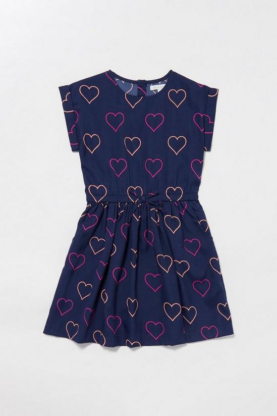Blue Zoo Girls Navy Heart Print Dress 1