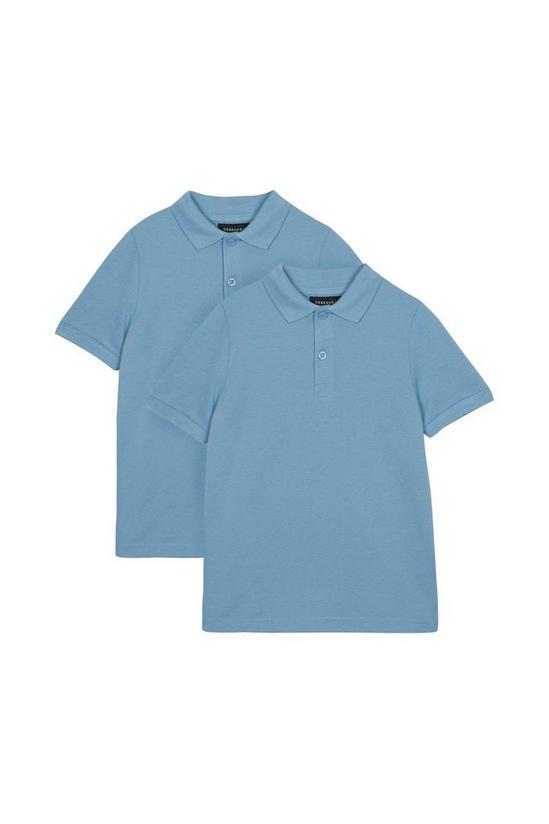 Blue Zoo School Girls 2 Pack Slim Fit Polo Shirts 1