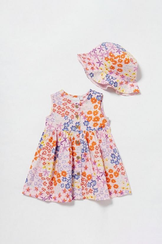 Blue Zoo Baby Girls Floral Dress & Hat 1