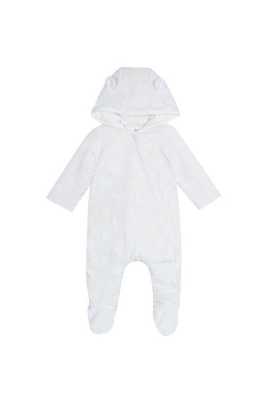 Blue Zoo Babies White Star Textured Snugglesuit 1