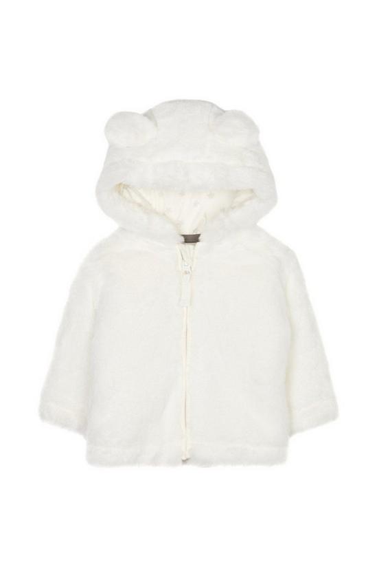 Blue Zoo Baby Girls Off White Faux Fur Jacket 1