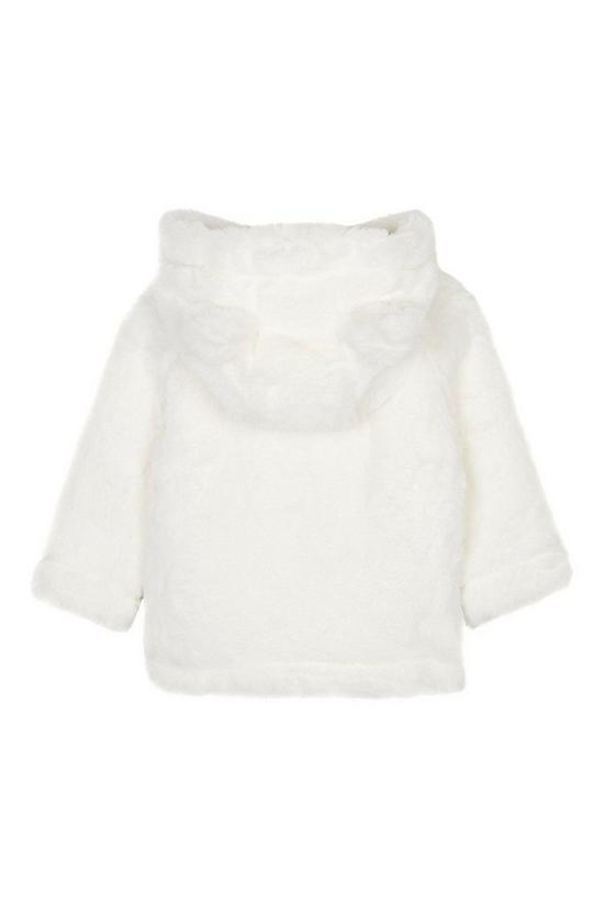Blue Zoo Baby Girls Off White Faux Fur Jacket 2