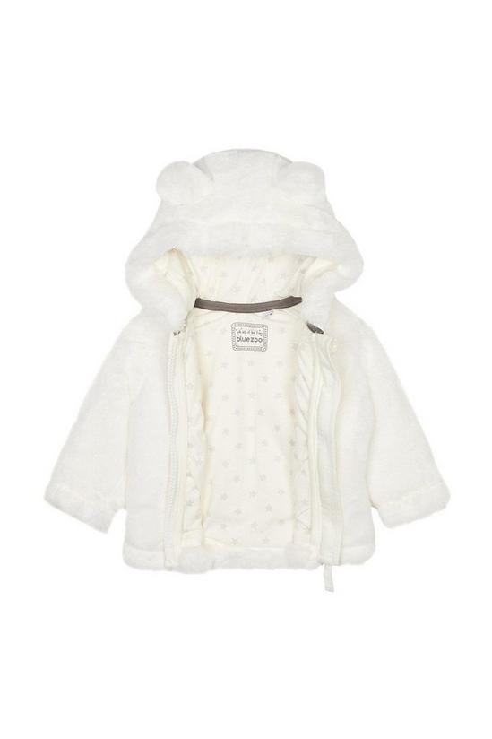 Blue Zoo Baby Girls Off White Faux Fur Jacket 4