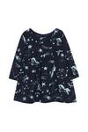 Blue Zoo Baby Girls Navy Unicorn Print Dress thumbnail 1