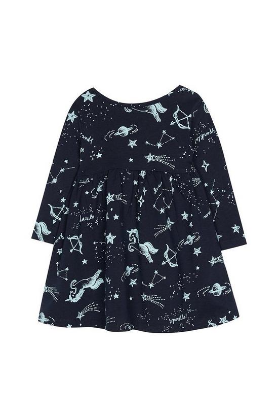 Blue Zoo Baby Girls Navy Unicorn Print Dress 2