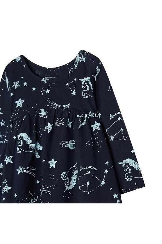 Blue Zoo Baby Girls Navy Unicorn Print Dress 3