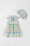 Blue Zoo Baby Girls Check Dress and Hat thumbnail 1