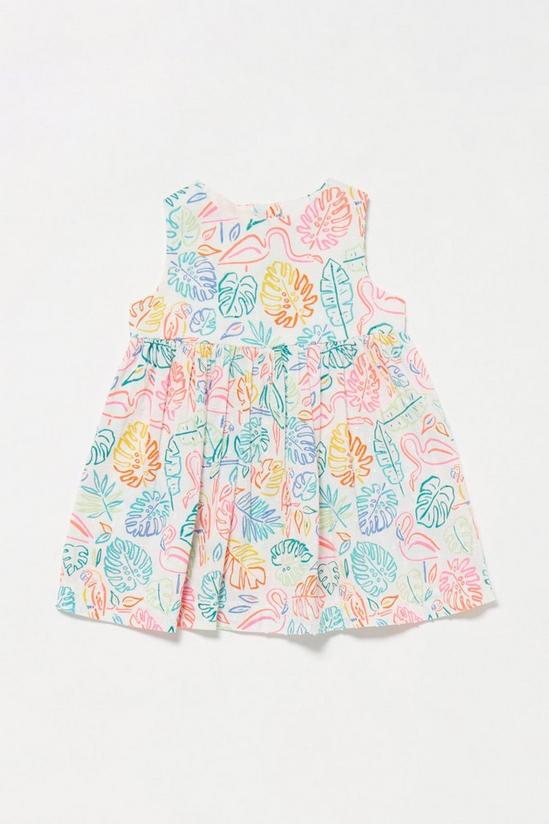 Blue Zoo Girls Pink Tropical Print Cotton Dress 1