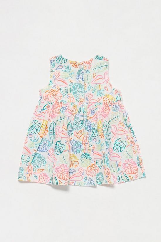 Blue Zoo Girls Pink Tropical Print Cotton Dress 2