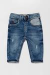 Blue Zoo Baby Boys Blue Distressed Mid Wash Jeans thumbnail 1