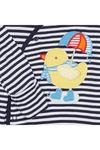 Blue Zoo Babies Navy Striped Duck Applique Sleepsuit thumbnail 4