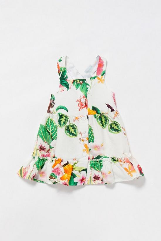 Blue Zoo Girls Off White Floral Print Tiered Dress 1