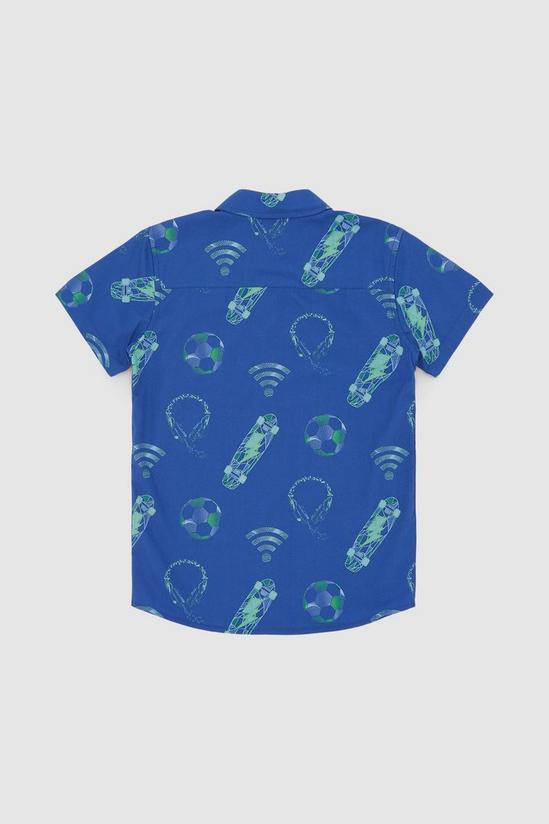 Blue Zoo Boys Skateboard Print Short Sleeve Shirt 2