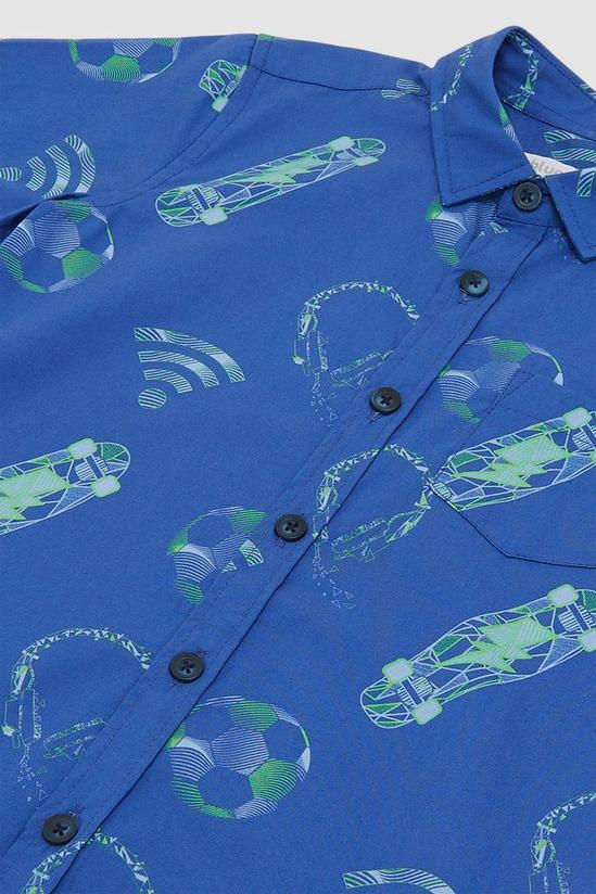 Blue Zoo Boys Skateboard Print Short Sleeve Shirt 3