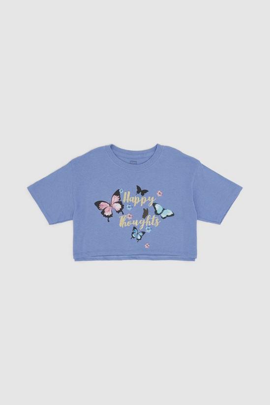 Blue Zoo Girls Happy Thoughts Crop Tee 1