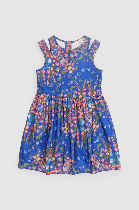 Blue Zoo Younger Girls Reflected Floral Ottoman Dress 1