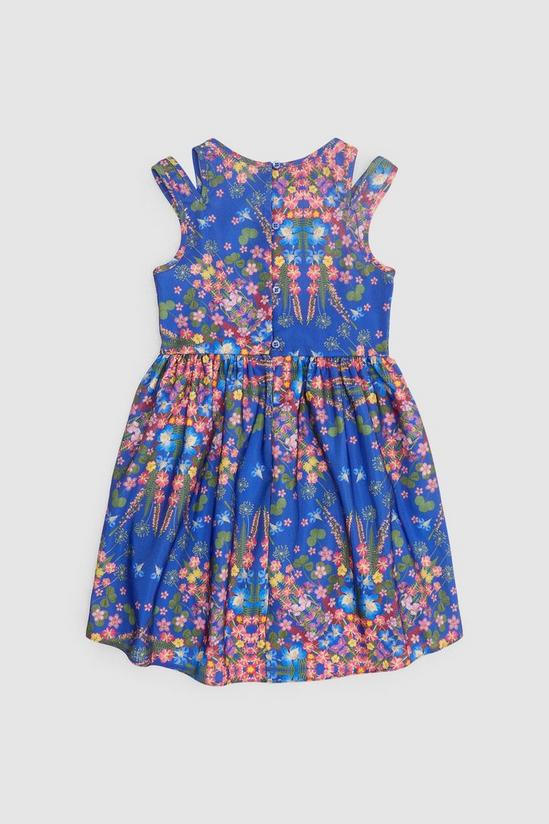 Blue Zoo Younger Girls Reflected Floral Ottoman Dress 2
