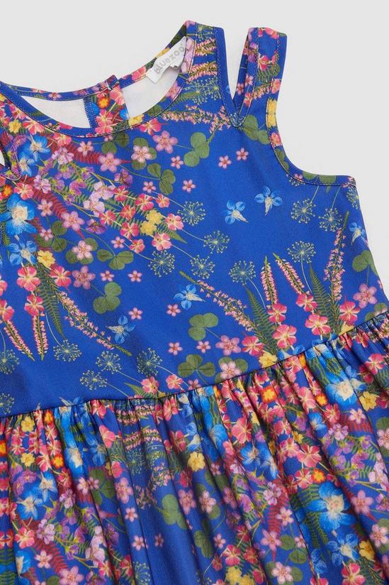 Blue Zoo Younger Girls Reflected Floral Ottoman Dress 3