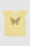Blue Zoo Toddler Girls Butterfly Frill Sleeve Tee thumbnail 1