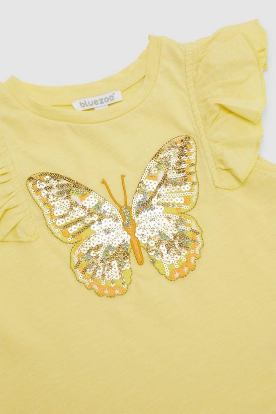 Blue Zoo Toddler Girls Butterfly Frill Sleeve Tee 3