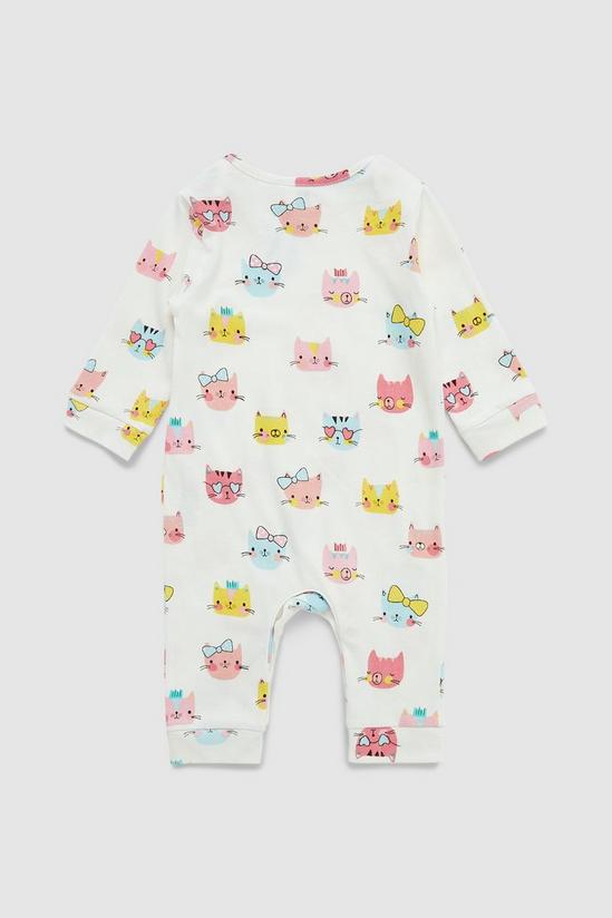 Blue Zoo Baby Girls Cat Faces Sleepsuit 2