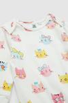 Blue Zoo Baby Girls Cat Faces Sleepsuit thumbnail 3