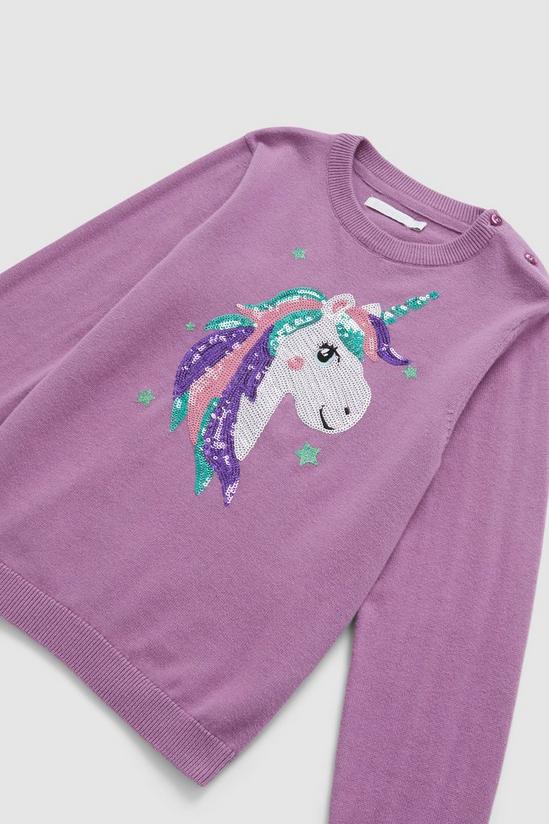 Blue Zoo Younger Girl Sequin Unicorn Jumper 3