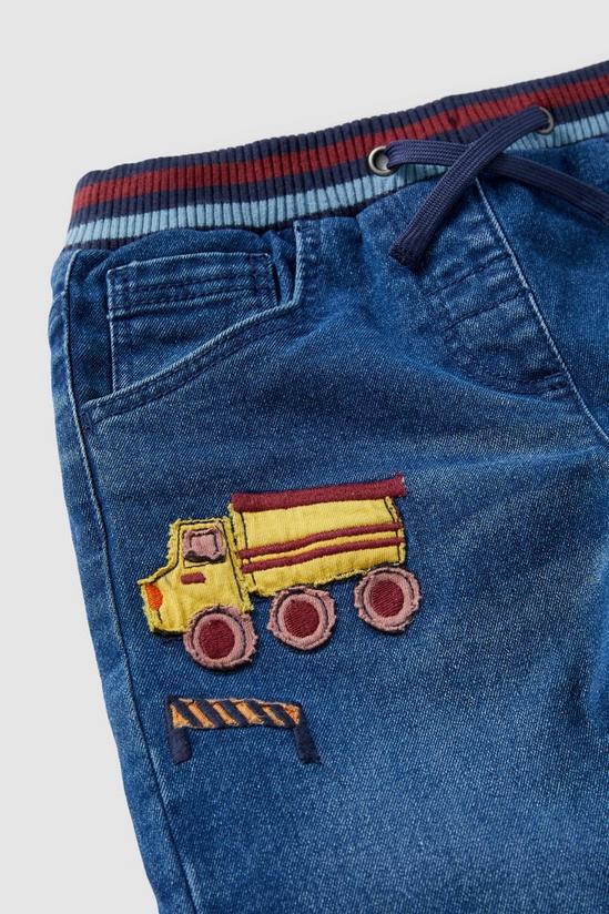 Blue Zoo Toddler Boy Truck Applique Rib Waist Jean 3