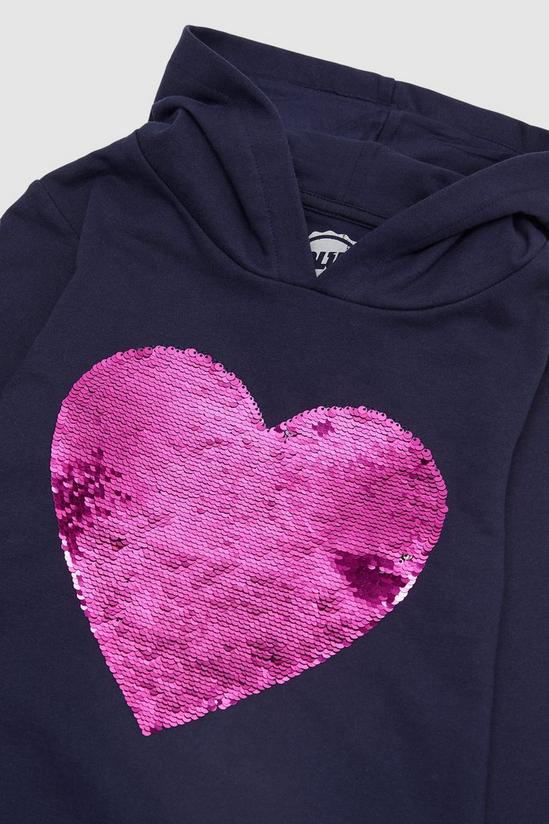 Blue Zoo Younger Girl Heart Hooded Sweat Top 3