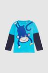Blue Zoo Toddler Boy Monkey Mock Sleeve Tee thumbnail 1