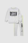 Blue Zoo Younger Girls Grey Love Sweat And Legging Set thumbnail 1