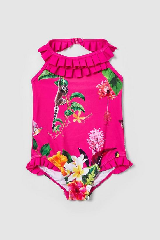 Blue Zoo Toddler Girls Floral Frill Swimsuit 1