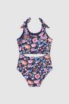 Blue Zoo Younger Girls Navy Floral Cut Out Swimsuit thumbnail 2