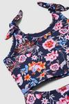Blue Zoo Younger Girls Navy Floral Cut Out Swimsuit thumbnail 3