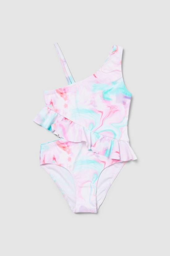 Blue Zoo Younger Girl Tie-dye Frill Swimsuit 1