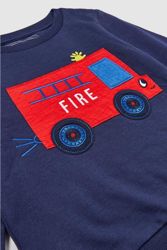 Blue Zoo Toddler Boy Fire Truck Crew Neck Sweat 3