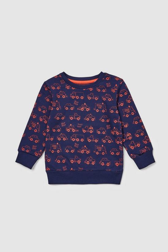Blue Zoo Toddler Boy Outline Car Sweat 1